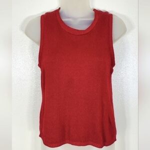 Vintage Casual Corner Annex Knit Sweater Tank Sleeveless Size Small Red
